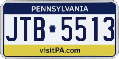 PA license plate JTB5513