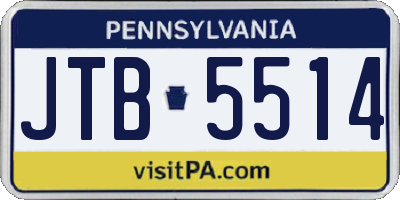 PA license plate JTB5514