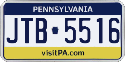 PA license plate JTB5516