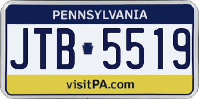 PA license plate JTB5519