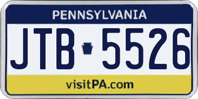 PA license plate JTB5526