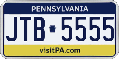 PA license plate JTB5555