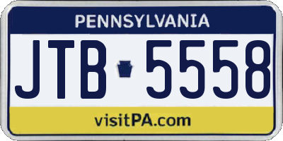 PA license plate JTB5558