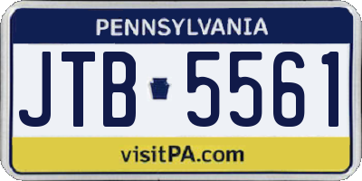 PA license plate JTB5561