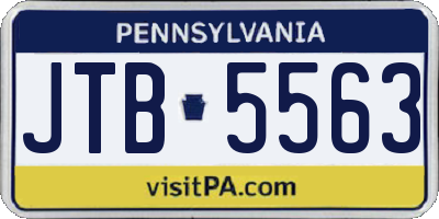 PA license plate JTB5563