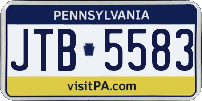 PA license plate JTB5583