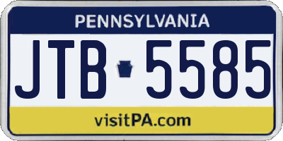 PA license plate JTB5585