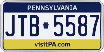 PA license plate JTB5587