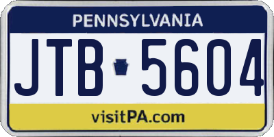 PA license plate JTB5604