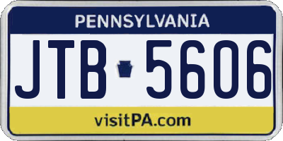 PA license plate JTB5606
