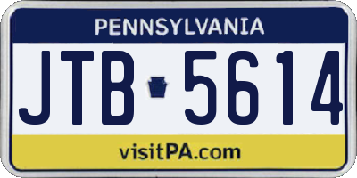 PA license plate JTB5614