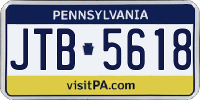 PA license plate JTB5618