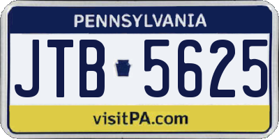 PA license plate JTB5625