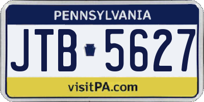 PA license plate JTB5627
