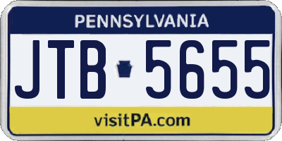 PA license plate JTB5655