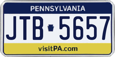 PA license plate JTB5657