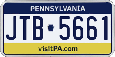 PA license plate JTB5661