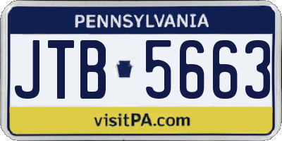 PA license plate JTB5663