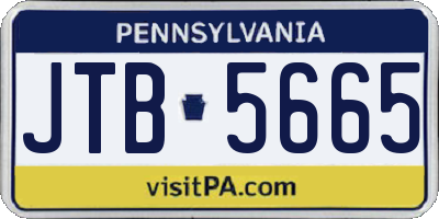 PA license plate JTB5665