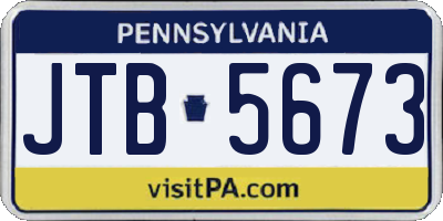PA license plate JTB5673