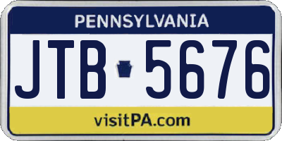PA license plate JTB5676