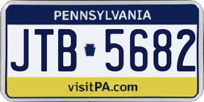 PA license plate JTB5682