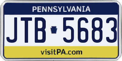 PA license plate JTB5683