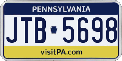 PA license plate JTB5698