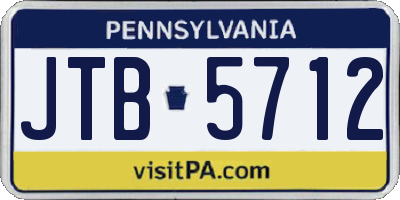 PA license plate JTB5712