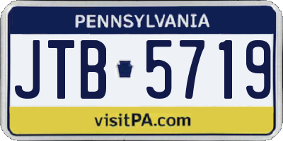 PA license plate JTB5719
