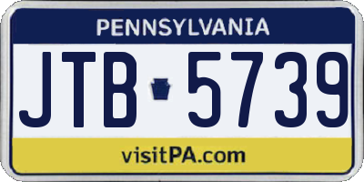 PA license plate JTB5739