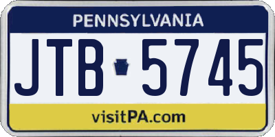 PA license plate JTB5745