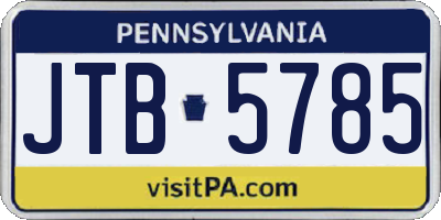 PA license plate JTB5785