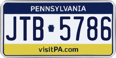 PA license plate JTB5786