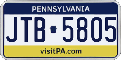 PA license plate JTB5805