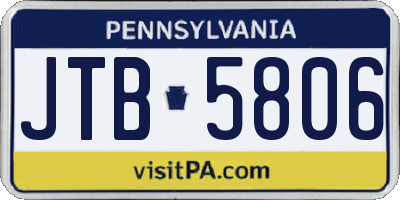 PA license plate JTB5806