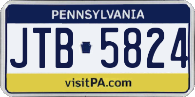 PA license plate JTB5824