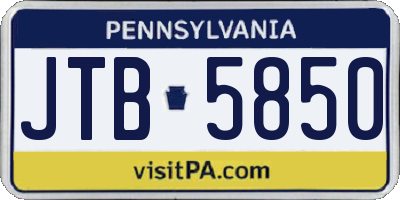 PA license plate JTB5850
