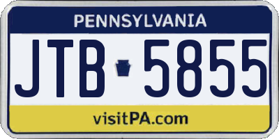 PA license plate JTB5855
