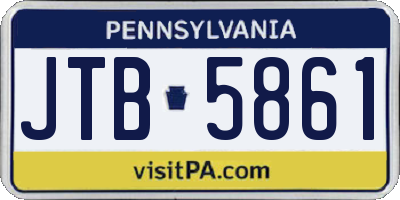 PA license plate JTB5861