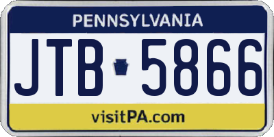 PA license plate JTB5866