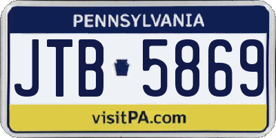 PA license plate JTB5869
