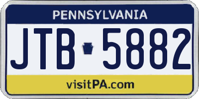 PA license plate JTB5882
