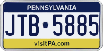 PA license plate JTB5885