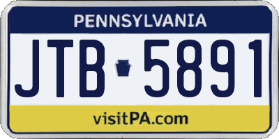 PA license plate JTB5891