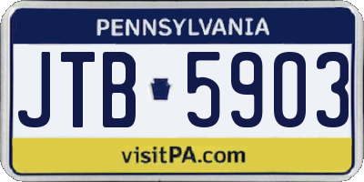 PA license plate JTB5903