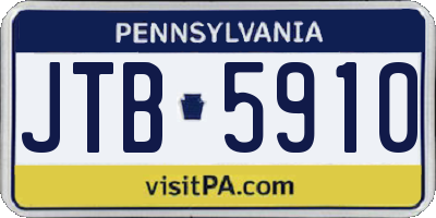 PA license plate JTB5910