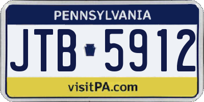 PA license plate JTB5912
