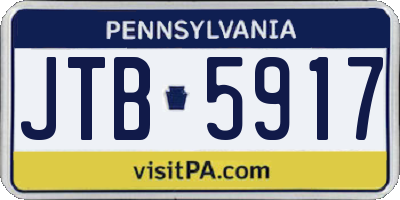 PA license plate JTB5917