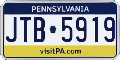 PA license plate JTB5919